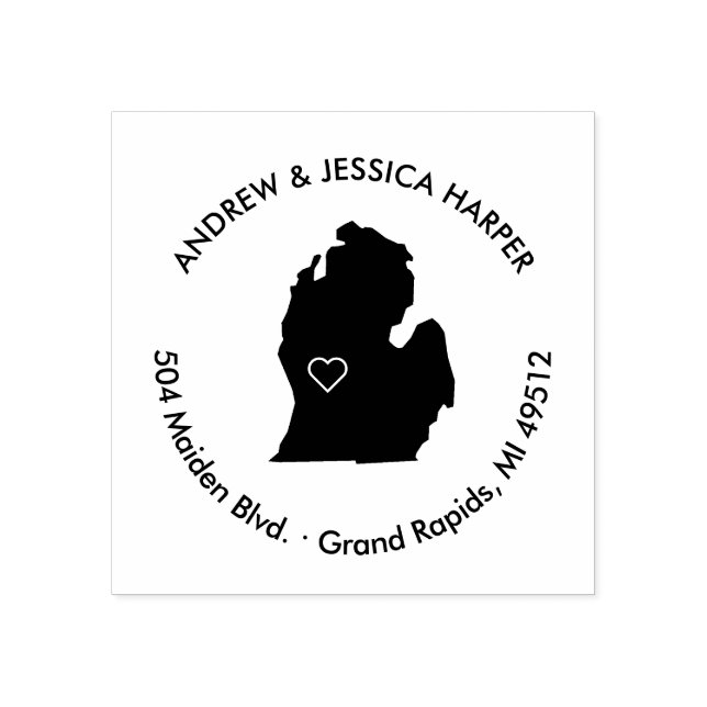 Michigan Moving Announcement Address Stamp (Imprint)