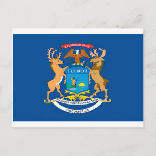 Michigan Official State Flag Postcard