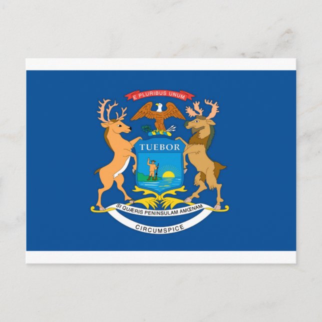 Michigan  Official State Flag Postcard (Front)