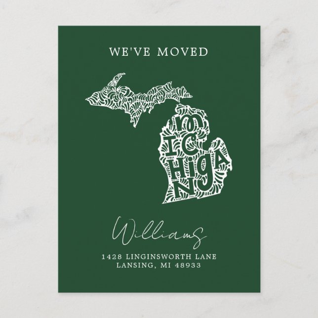 MICHIGAN | Our Address Change Postcard (Front)