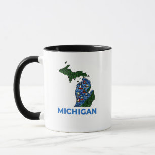 Michigan Outline Tattoo Style  Mug