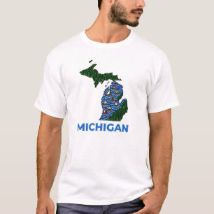 Michigan Outline Tattoo Style T-Shirt