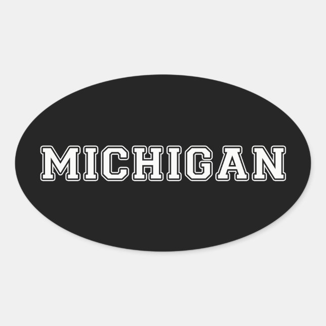 Michigan Oval Sticker (Front)