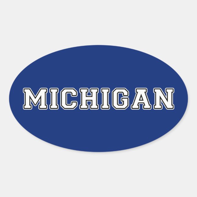 Michigan Oval Sticker (Front)