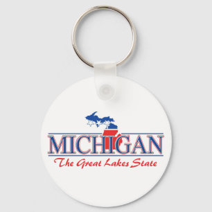 Michigan Patriotic Keychain