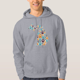 Michigan Paw Prints Men's Hoodie