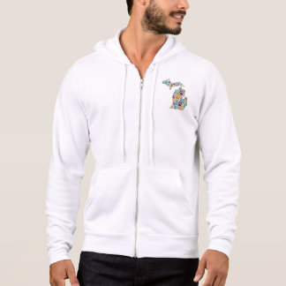 Michigan Paw Prints Men's Zip-up Hoodie