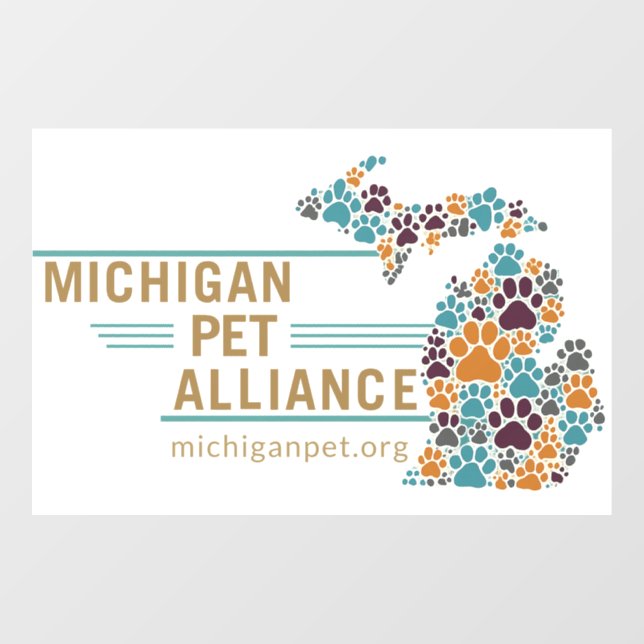 Michigan Paw Prints Window Cling (Sheet)