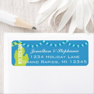 Michigan Pendant Map of Michigan Return Labels