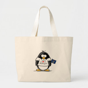 Michigan penguin large tote bag