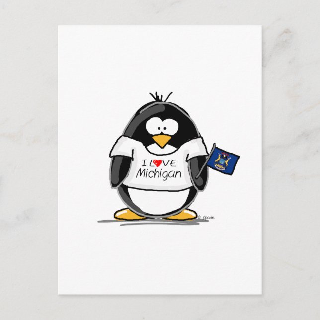 Michigan penguin postcard (Front)