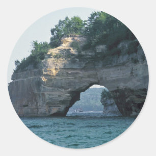 Michigan Petit Portal Geology Photo Classic Round Sticker