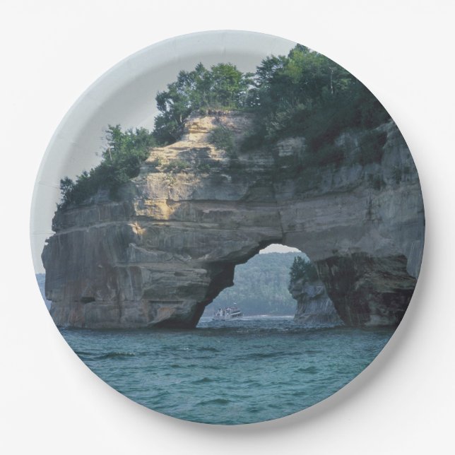 Michigan Petit Portal Geology Photo Paper Plate (Front)