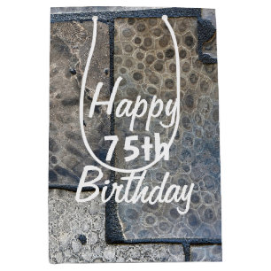 Michigan Petoskey Stone 75th Birthday Medium Gift Bag