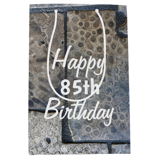 Michigan Petoskey Stone 85th Birthday  Medium Gift Bag (Front)