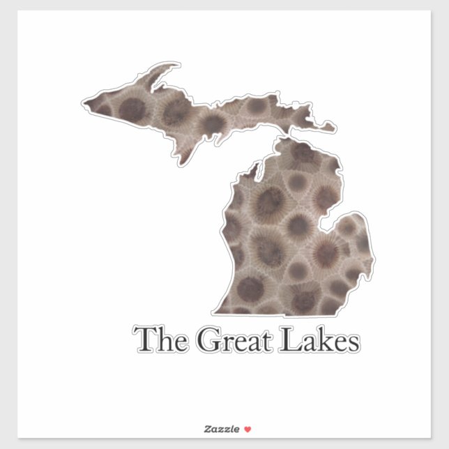 Michigan Petoskey Stone, Great Lakes mitten  (Sheet)