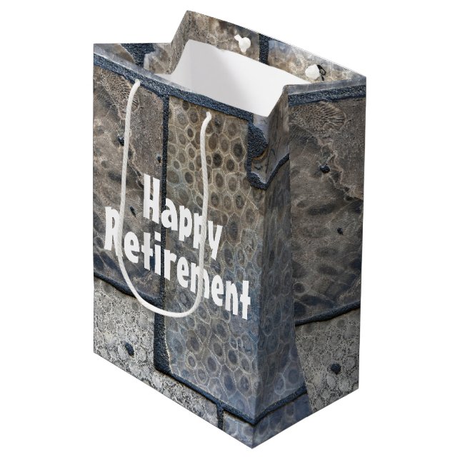 Michigan Petoskey Stone Retirement Medium Gift Bag (Front Angled)