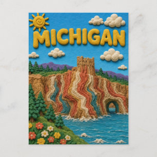 Michigan Pictured Rocks Modern KLAYKOO Postcard