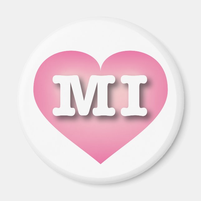 MIchigan Pink Fade Heart - I love MI Magnet (Front)