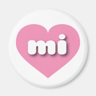MIchigan pink heart - I love mi Magnet