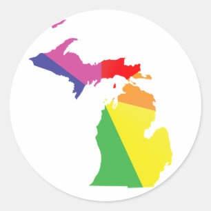 michigan pride. classic round sticker