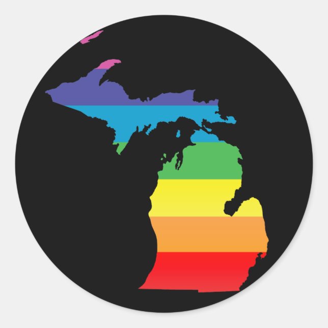 michigan pride. classic round sticker (Front)