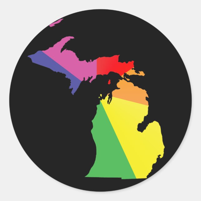 michigan pride. classic round sticker (Front)