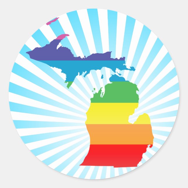 michigan pride. classic round sticker (Front)