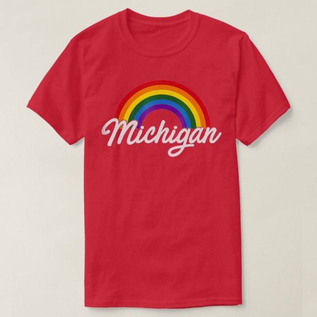 Michigan Pride Gay Pride  gay flag  T-Shirt (Design Front)