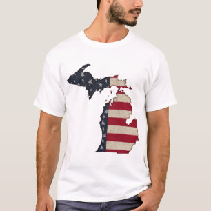 Michigan Proud   Americana Stars and Stripes T-Shirt