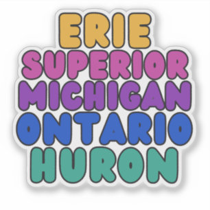 Michigan Rainbow Bubble Text Great Lakes Sticker
