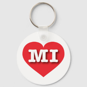 Michigan Red Heart - Big Love Key Ring