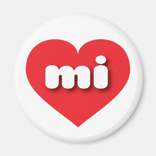 Michigan red heart - I love mi Magnet