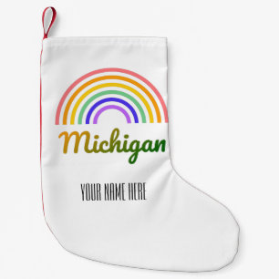 Michigan - Retro - Illustration - Personalised Small Christmas Stocking