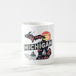 Michigan Retro Silhouette Coffee Mug