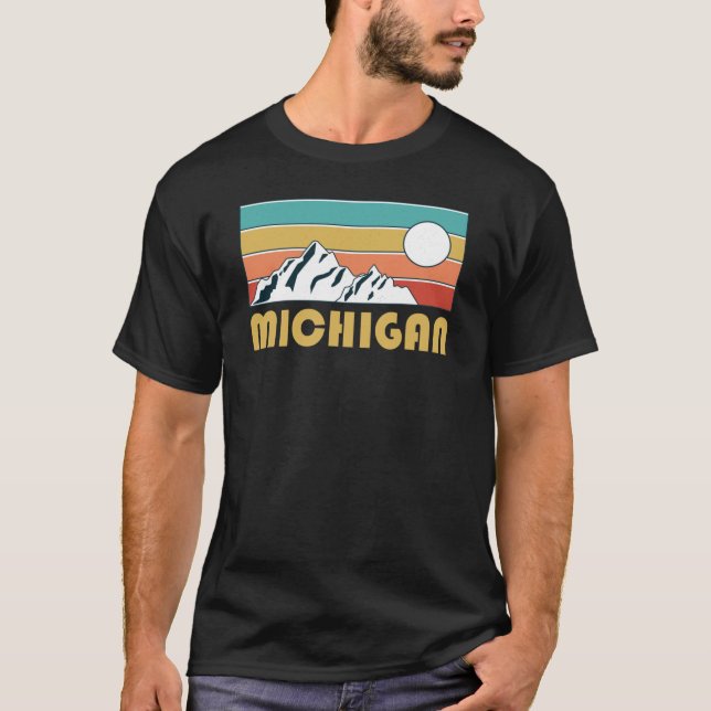 Michigan Retro Vintage Michigan Mountain Souvenir  T-Shirt (Front)