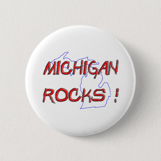 Michigan ROCKS 6 Cm Round Badge (Front)
