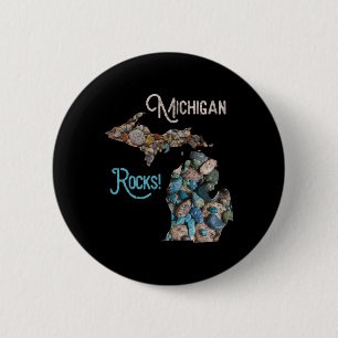 Michigan Rocks Petoskey Stone Hunting Tee Great La 6 Cm Round Badge