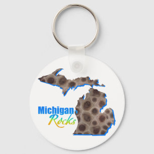 Michigan rocks   Petoskey stone pattern     Key Ring