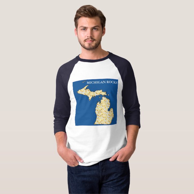 MICHIGAN ROCKS!  T-Shirt (Front Full)