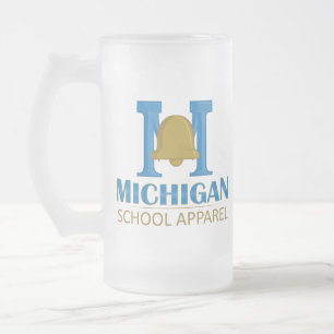 Michigan School Apparel Frosted Glass Beer Mug