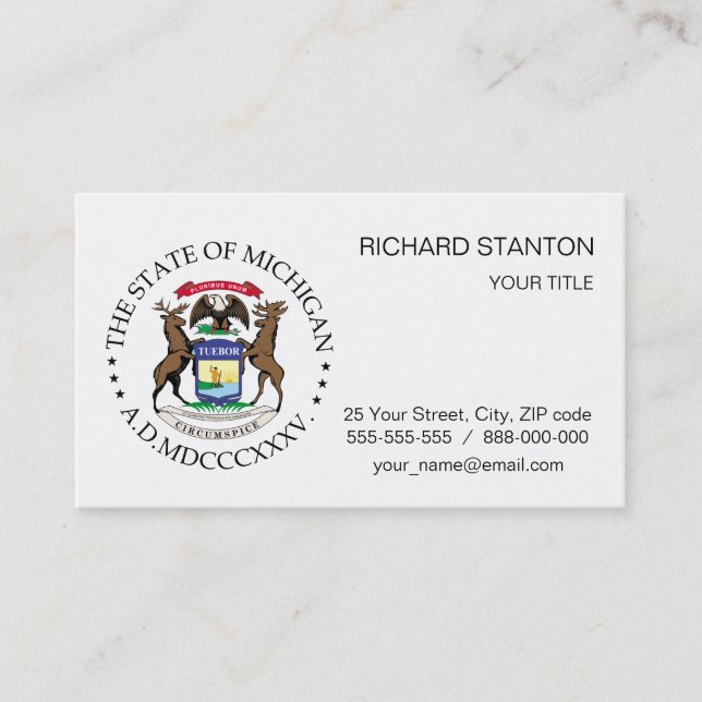 Michigan sign business card (Front)