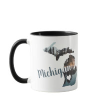 Michigan Silhouette With Typography