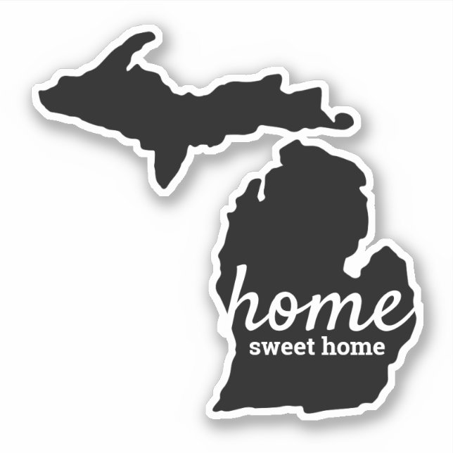 Michigan Solid Black Silhouette Home Sweet Home (Front)