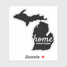 Michigan Solid Black Silhouette Home Sweet Home