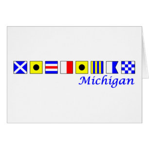 Michigan spelled in nautical flag alphabet