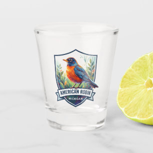Michigan State Bird American Robin Shot Glass