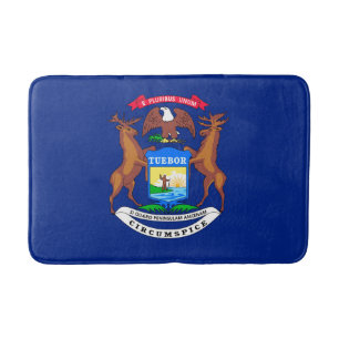 Michigan State Flag Design Bath Mat