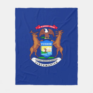 Michigan State Flag Design Fleece Blanket