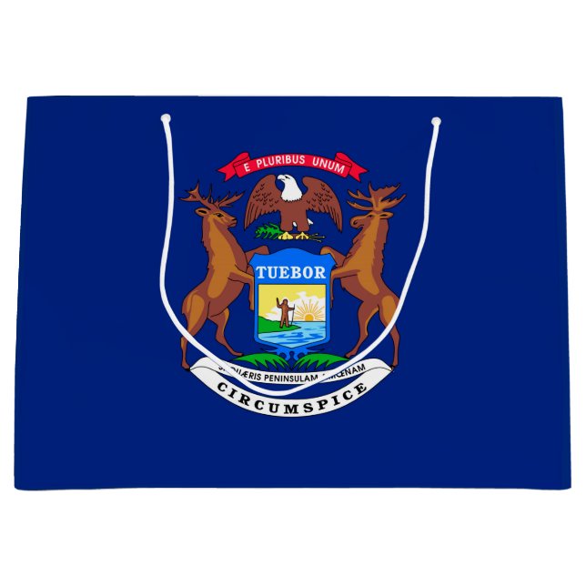 Michigan State Flag Design Large Gift Bag (Front)
